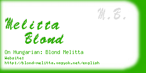 melitta blond business card